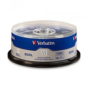 Verbatim 98914 M-disc Bdxl, , 100gb, 4x, Branded Surface, 25pk Spindle