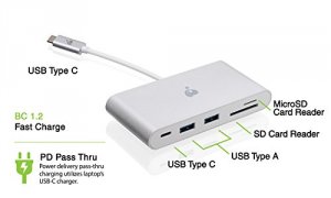 Iogear GUH3C84PD Usbc Sd Microsd Usb A Hub Wpd