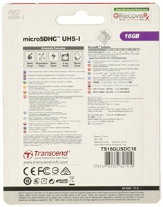 Transcend TS16GUSDC10 16gb Micro Sdhc10 (no Box  Adapter)