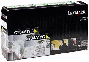 Original Lexmark C734A1YG Toner Cartridge - Laser - Standard Yield - 6