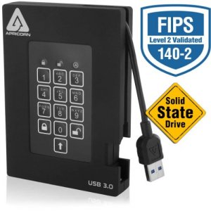 Apricorn A25-3PL256-S128F 128gb Fortress Fips  Portable   Usb Ssd Hw E