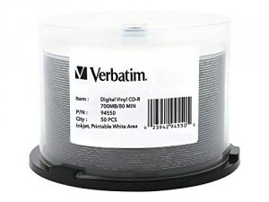 Verbatim 94550 Cd-r, , 700mb, 52x, Digital Vinyl White Inkjet Printabl