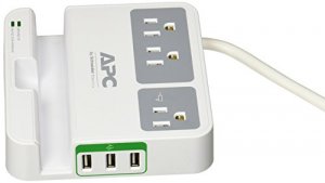 Apc P3U3 Apc(r)  3-outlet Surgearrest(r) Surge Protector With 3 Usb Po