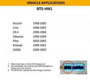 Crux BTSHN1 Bluetooth Streaming For Select Honda Vehicles 1998-2005