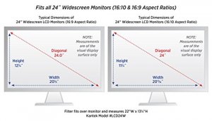 Kantek LCD24W Lcd Protect Glare Filter 24in Widescreen Monitors - For 