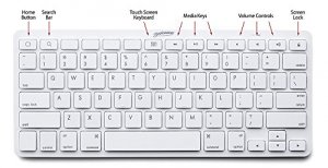 Devicewear WKB-IP8-WHT Wired Keyboard 8pin White       Lightning Conne