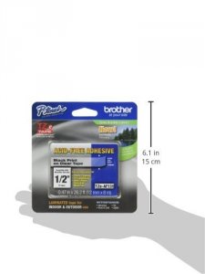 Brother TZEAF131 12 Inch Black On Clear Acid-free Tape - 26.2 Ft