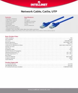 Intellinet 318969 3 Ft Yellow Cat5e Snagless Patch Cable