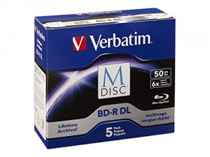 Verbatim 98923 M-disc Bd-r Dl, , 50gb, 6x Branded Suraface, 5pk Jewel 