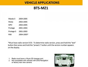 Crux BTSMZ1 Bluetooth Streaming For Select Mazda Vehicles 2001-2005