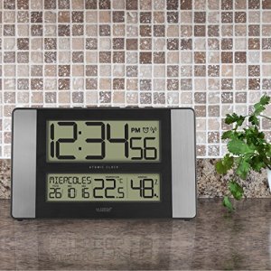 Lacrosse 513-1417H-AL Atomic Digital Wall Clock       With Indoor Temp