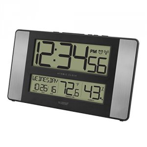 Lacrosse 513-1417H-AL Atomic Digital Wall Clock       With Indoor Temp