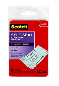 3m LS851G Scotch Self-sealing Laminating Business Card Pouches - Lamin