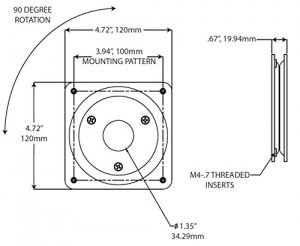 Compu-lock VRP-W Vesa Rotating Plate, White