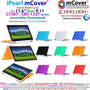 Ipearl MCOVERACR11BLU Mcover Hard Shell Case For 11.6 Acer Chromebook 