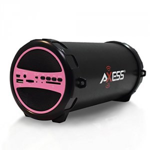 Axess SPBT1031PK Portable Bluetooth Indoor Outdoor-pink-with Built In 