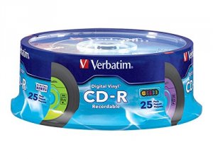 Verbatim 94488 Cd-r, , 700mb, 52x, Digital Vinyl Surface, 25pk Spindle