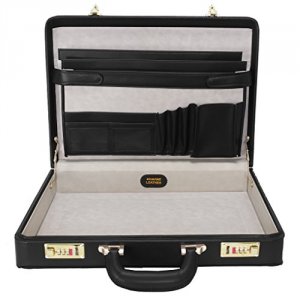 Mcklein 80445 Usa Reagan Black     Leather Attache Case