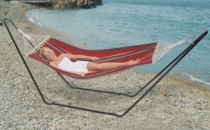 Stansport 3080060 Bahamas Single Cotton Hammock - Red