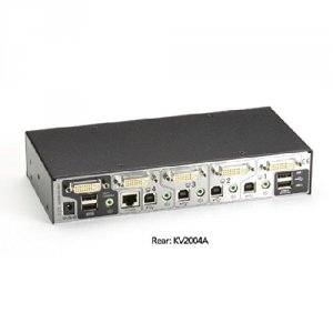 Black KV2004A 4 Port Dual Link Kvm Dvi Usb +