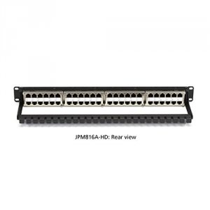 Black JPM816A-HD Cat6 Feed-thru Panel 1u High De