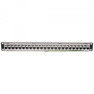 Tripp N254-024-6A 24-port Cat6a Patch Panel Feedthrough Rackmount Rj45