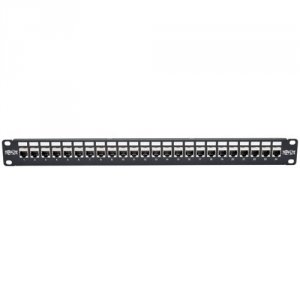 Tripp N254-024-6A 24-port Cat6a Patch Panel Feedthrough Rackmount Rj45