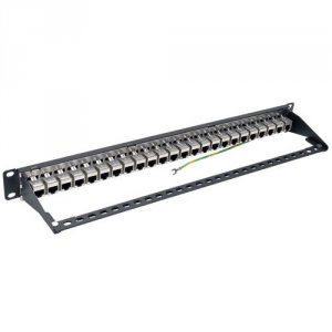 Tripp N254-024-6A 24-port Cat6a Patch Panel Feedthrough Rackmount Rj45