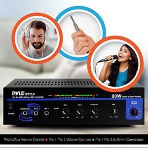 Pyle PT110 80 Watt Acdc Mic Pa Mono Amp