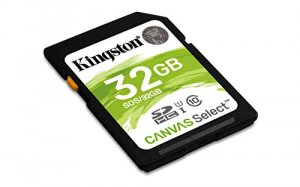 Kingston SDS/32GB Memory  32gb Sd Card Canvas Select 80mbs Read 10mbs 