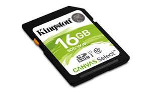 Kingston SDS/16GB Memory  16gb Sd Card Canvas Select 80mbs Read 10mbs 