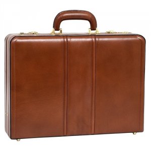 Mcklein 80464 Usa Coughlin Brown    Leather Expandable Attache Case