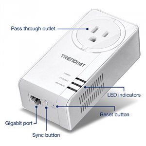 Trendnet 2TX107 Powerline 1300 Av2 Adapter With Built-in Outlet - 1 X 