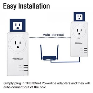 Trendnet 2TX107 Powerline 1300 Av2 Adapter With Built-in Outlet - 1 X 