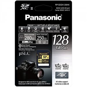 Panasonic RPSDZA128AK 128gb V90 Class Sdxc Card For Eva1