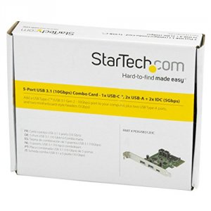 Startech 4T2613 .com 5 Port Usb 3.1 (10gbps) Combo Card - 1x Usb-c, 2x