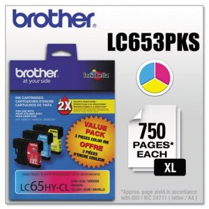 Brother LC653PKS 3 Pak Cyan, Magenta, Yellow Mfc-6490cw