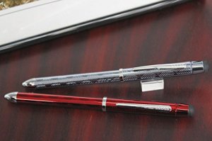 Cross AT009013 Tech3+ Engraved Translucent Red Multifunction Pen (blac