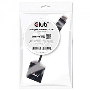 Club 2PD048 Displayport 1.2 To Hdmi 2.0 Uhd Active Adapter - Displaypo