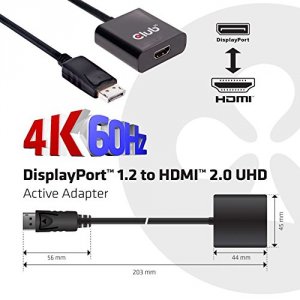 Club 2PD048 Displayport 1.2 To Hdmi 2.0 Uhd Active Adapter - Displaypo