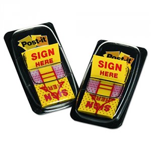 3m 680-SH2 Post-itreg; Message Flags - 2 Dispenser - 100 X Yellow - 1 