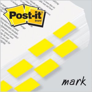 3m MMM 680YW2 Post-itreg; Flags - 2 Dispensers - 100 X Yellow - 1 X 1.