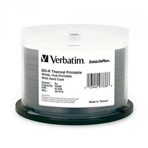 Verbatim 97338 Bd-r, , 25gb, 6x, White Thermal Printable, 50pk Spindle