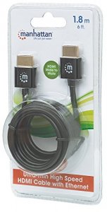 Manhattan 394369 6 Ft Ultra-thin Hdmi 3d, 4k, Cable