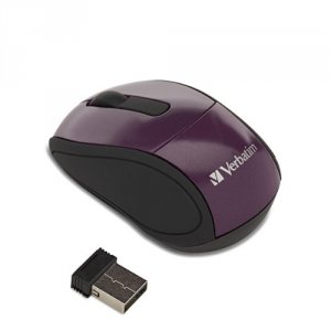 Verbatim 97473 Wireless Mini Travel Optical Mouse - Purple - Purple