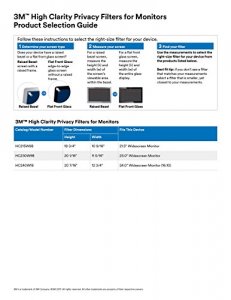 3m HC215W9B High Clarity Privacy Filter For 21.5 In Monitors 16:9  Bla