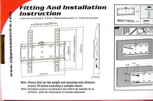 Nippon MSE2342F Nippon America Flat Tv Wall Mount For 14-43