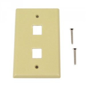 Belkin F4E440 2-position Keystone Plastic Faceplate - Ivory