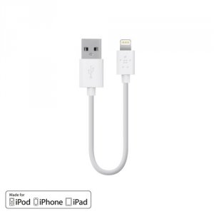 Belkin F8J023BT06INWHT Synccharge Cable,2.4a,ltg,6 In White