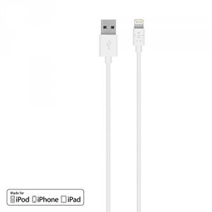 Belkin F8J023BT06INWHT Synccharge Cable,2.4a,ltg,6 In White